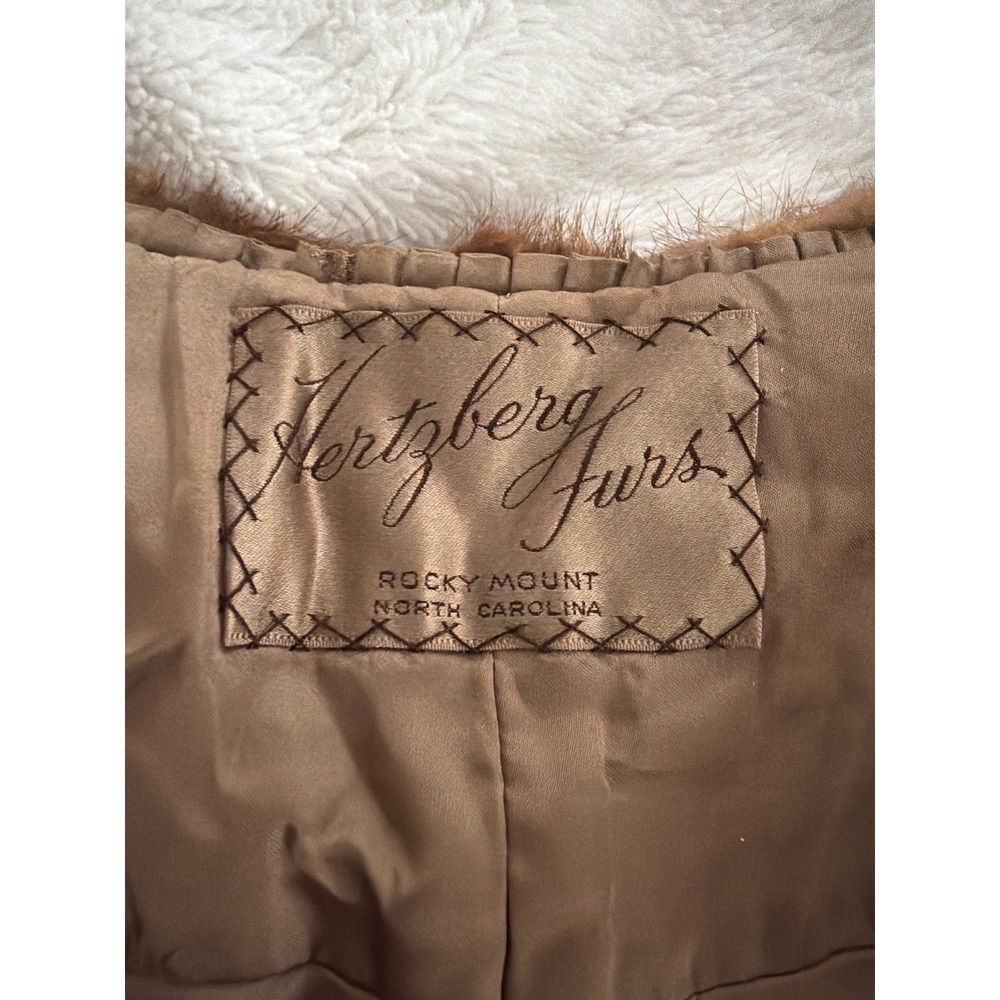 Hertzberg Furs Vintage Brown Mink Fur Stole Wrap Shrug Capelet Mahogany - Picture 9 of 10